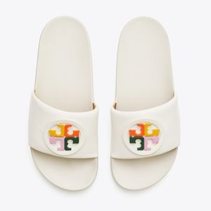 Tory burch Lina colored logo slide